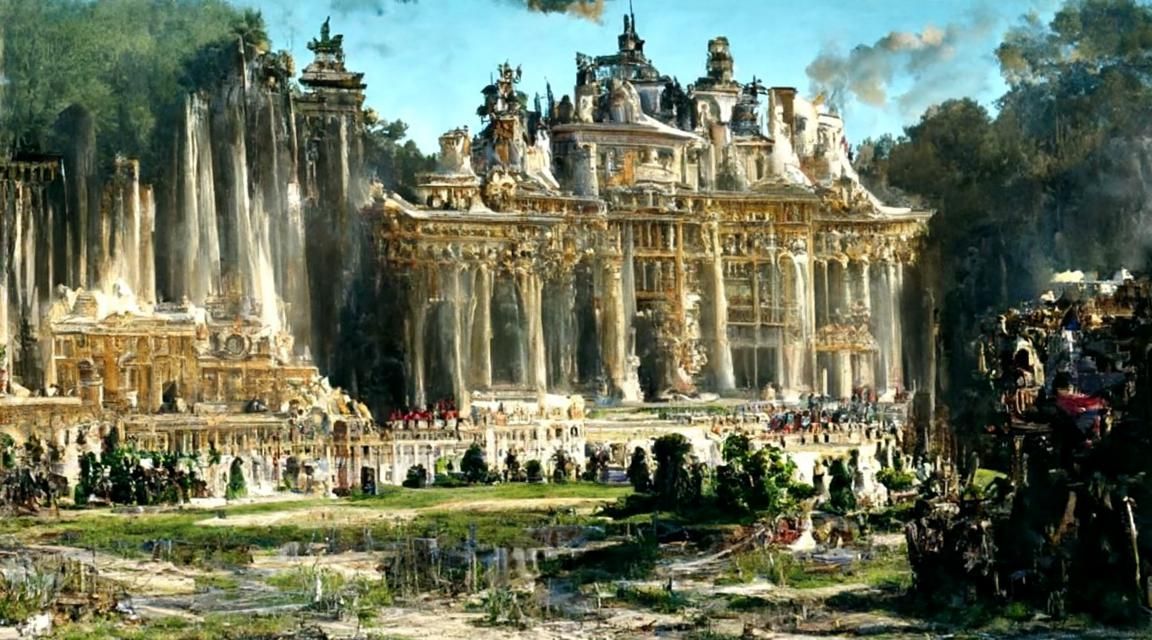 Versailles Palace: Baroque Splendor as Oil Painting