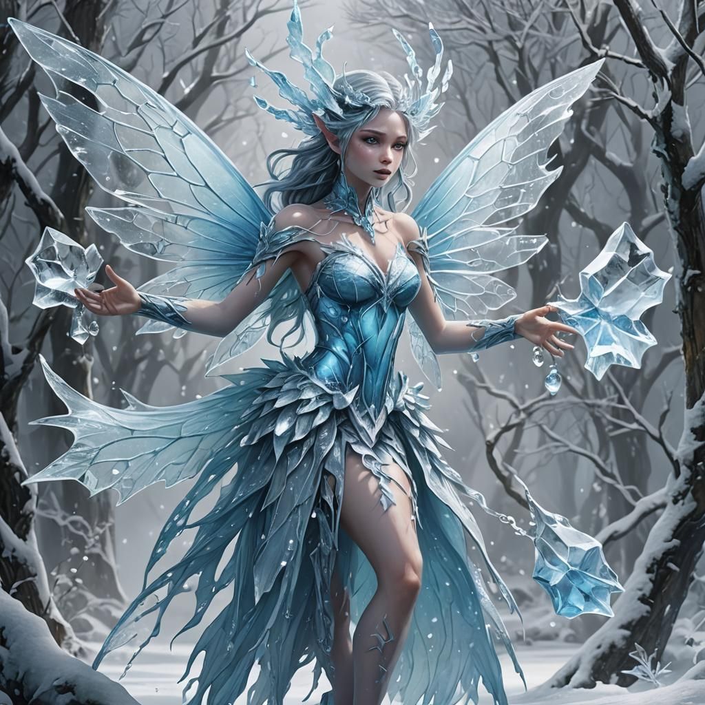 Ice Elemental Fairy: A Winter's Magic Creation