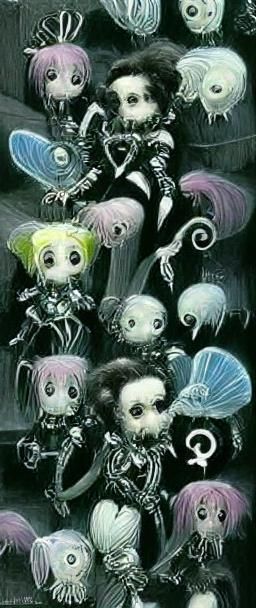 Cybergoth Chibi Magical Girl in Burton Style