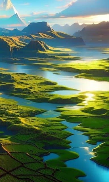 Fantastic River Townscape in Unreal Engine Style