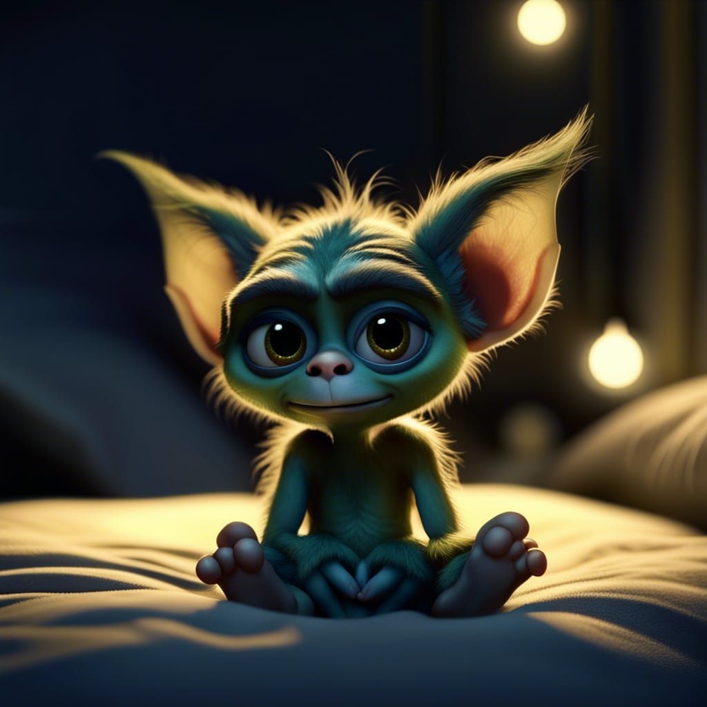 Cute Gremlin Contemplates the World: Pixar-esque Animation