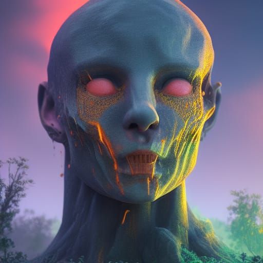 Fantastical Talking Head in Detailed Matte Painting