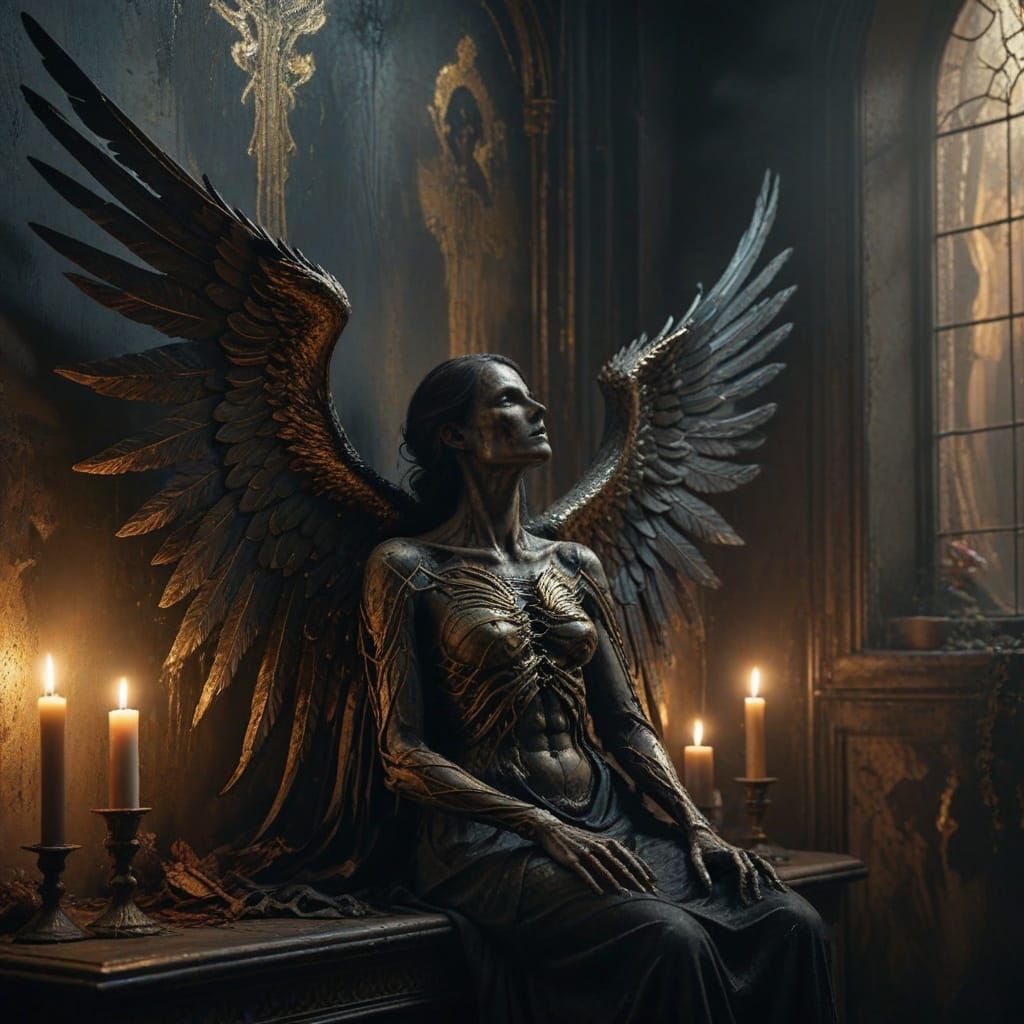 Angel of Death Takes Soul in Mysterious Candlelit Chamber
