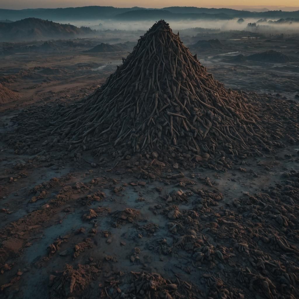 Endless Excrement Landscape in Cinematic Baroque Style