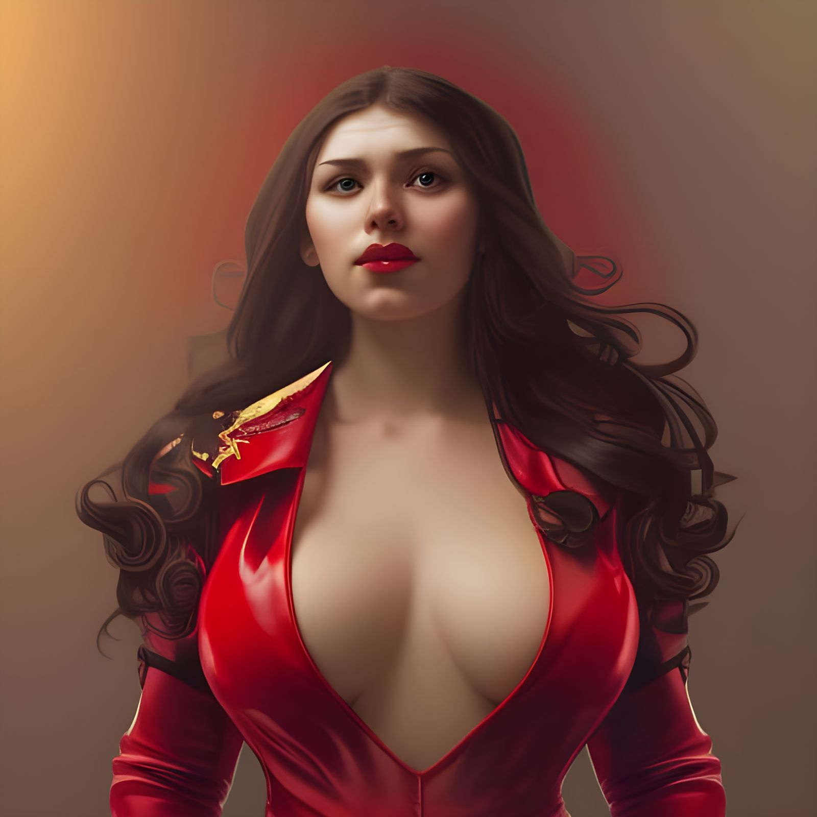 Stalinist Woman in Leather: Artgerm, Mucha Style
