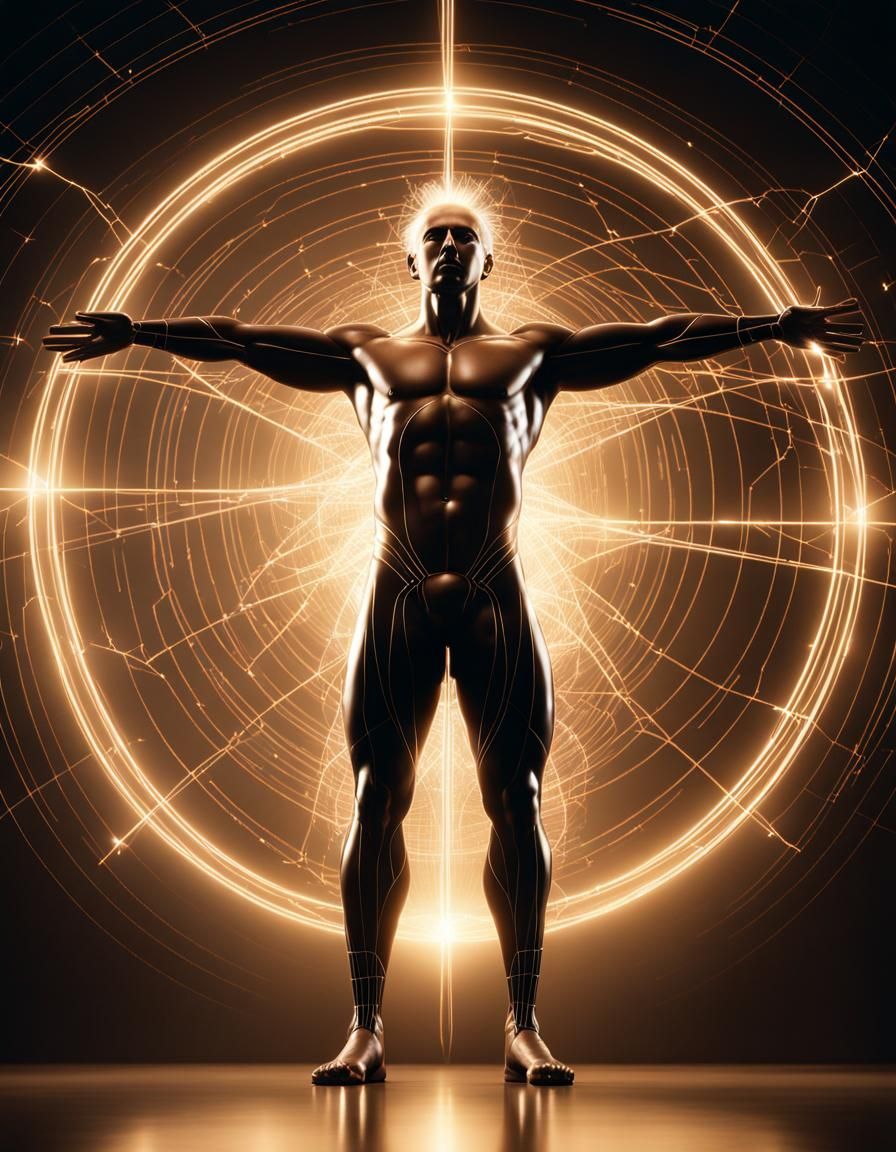 Vitruvian Man with Static Electricity VFX