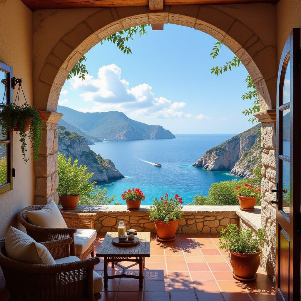 Beautiful Mediterranean Landscape Scene