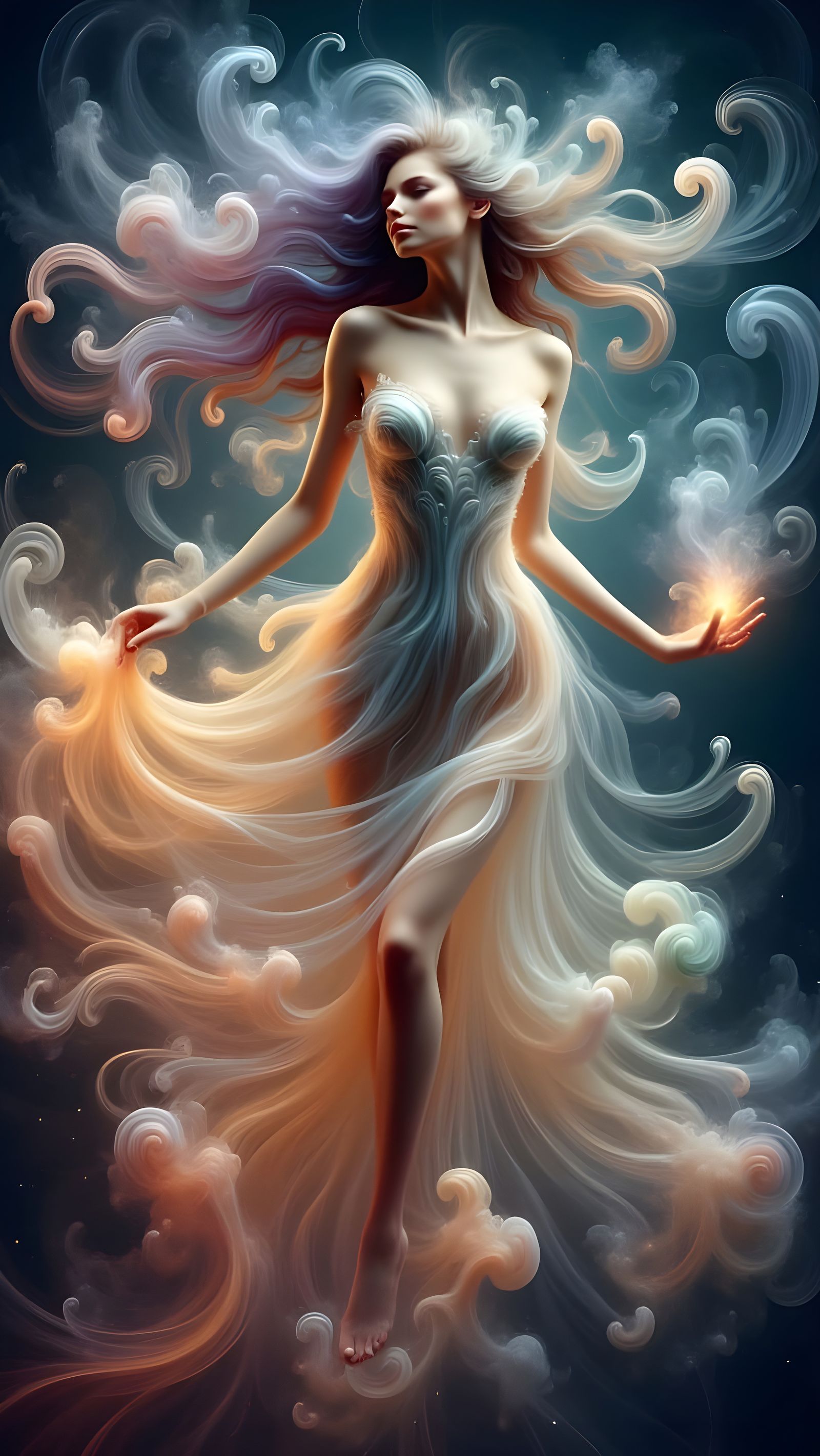 Celestial Sorceress in Ethereal Beauty