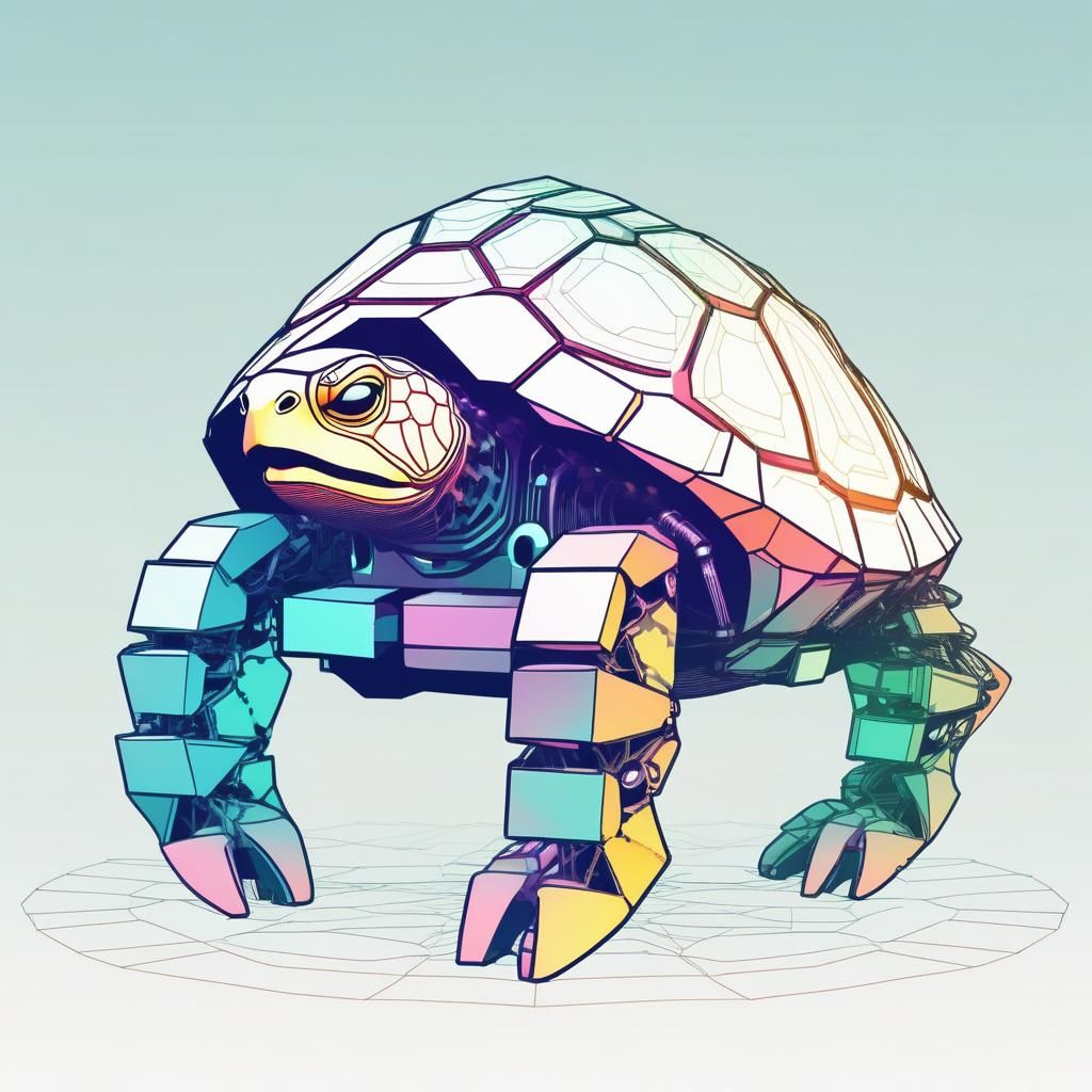 Robotic Turtle Double Exposure Abstract Composition