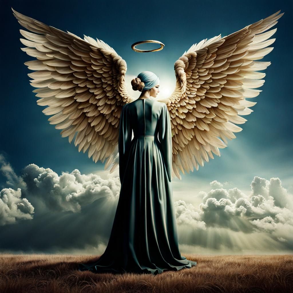 Surreal Angelic Figure in Dreamscape