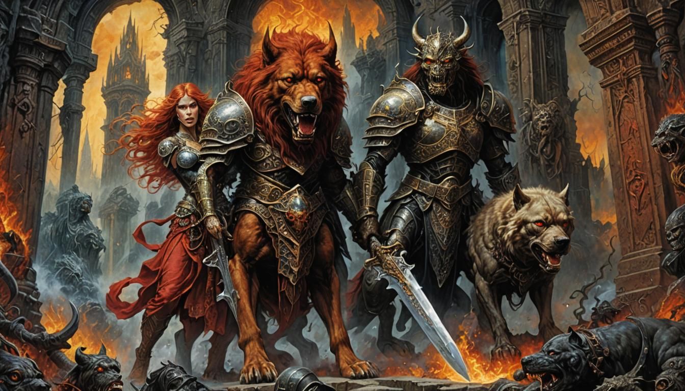 Macabre Valkyrie and Hellhound at Hell's Gate