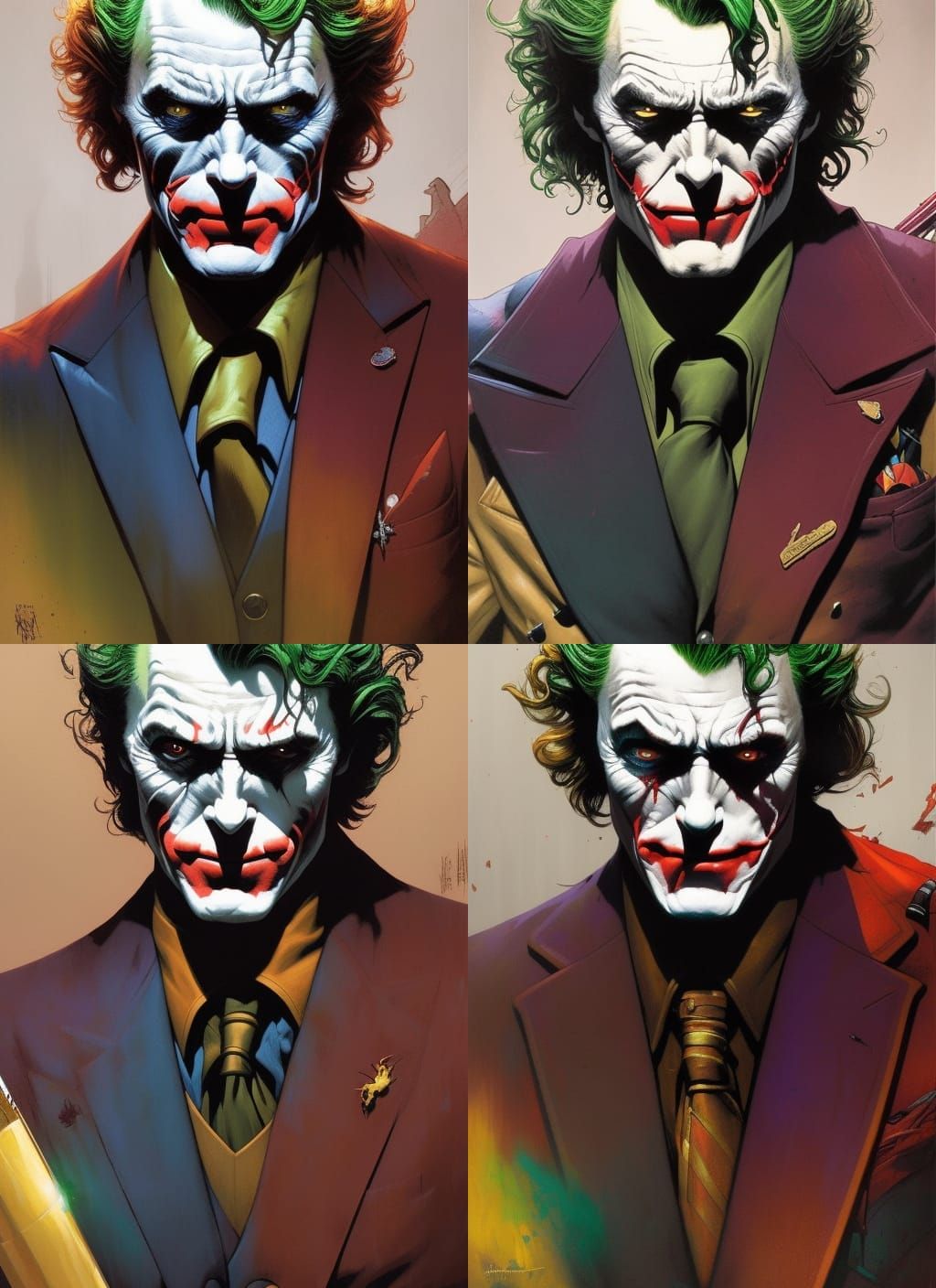 Clint Eastwood as Joker: Crayon Caricature