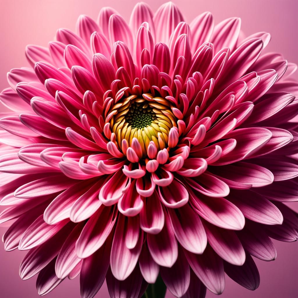 Hyperrealistic Pink Chrysanthemum Splash Art