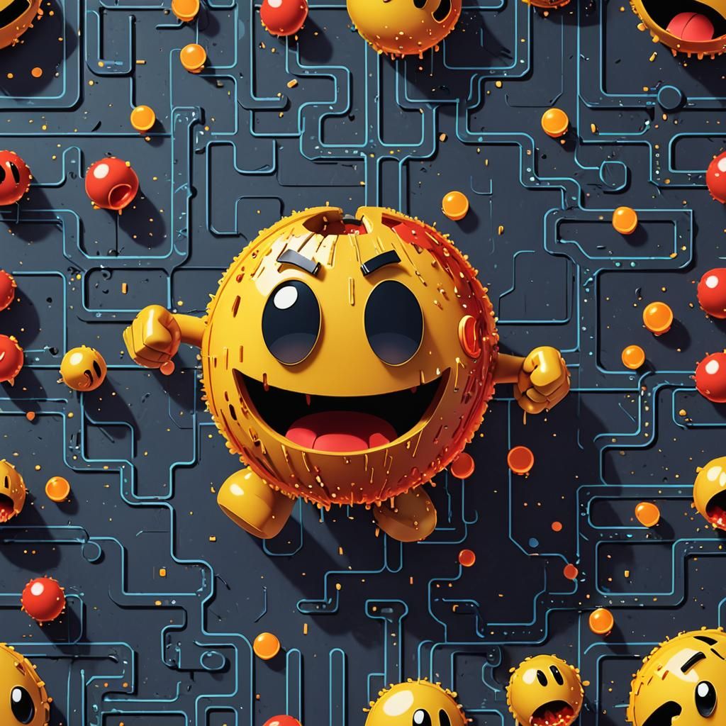 Pacman Fireball Fusion in 8-bit Style