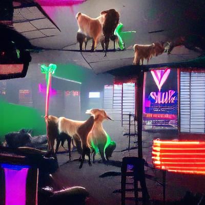 Humorous Goat Strip Club Scene