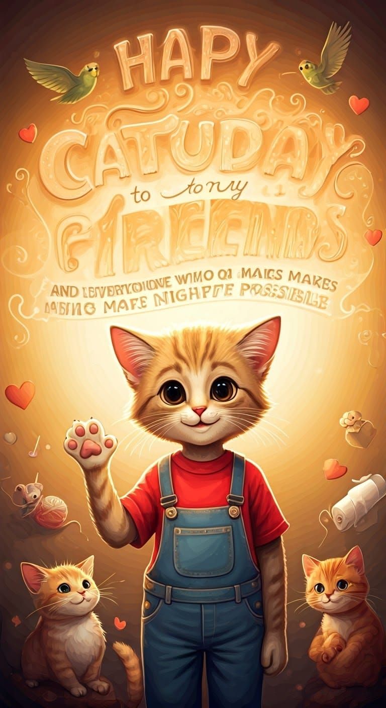 Vibrant Whimsical NightCafe Poster