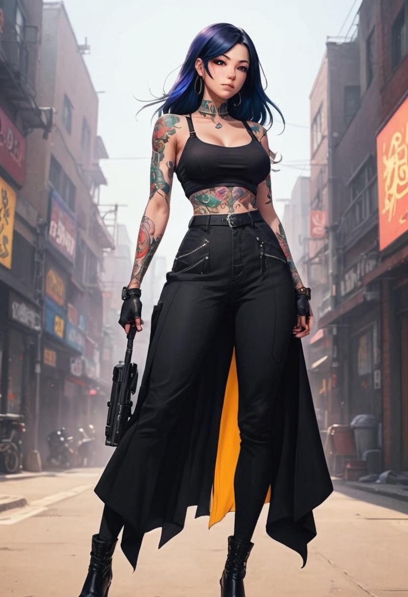 Anime Tattoo Artist at Work in Manga Style