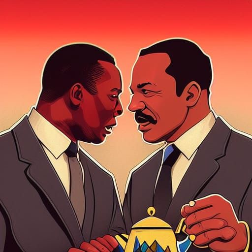 Martin Luther King and John Cena Tea Party