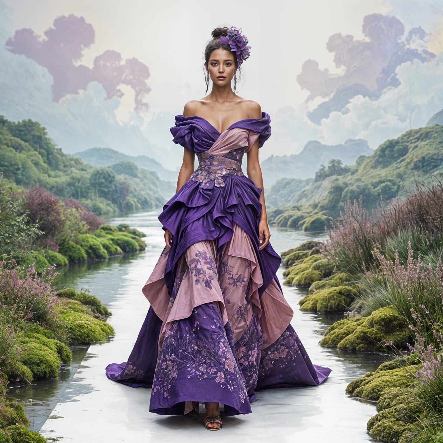 Fashionista in Haute Couture Dress in Dreamy Scandinavia