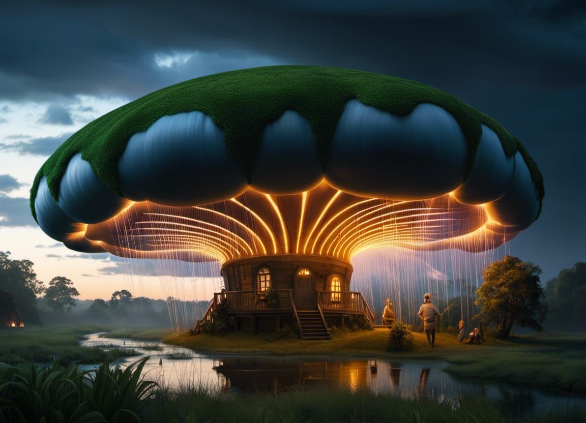 Futuristic middle earth lighthouse keeper