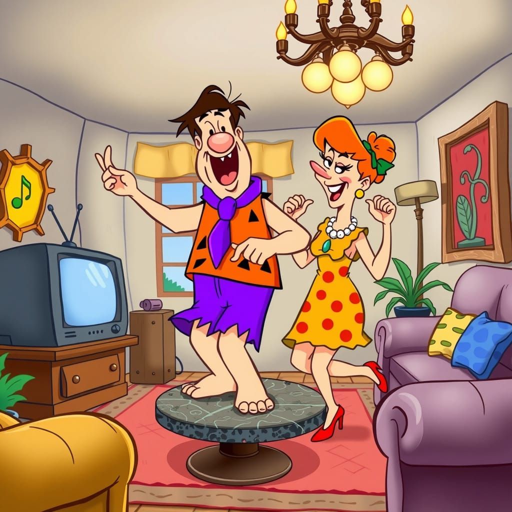Fred Flintstone Rocks Out in Prehistoric Style