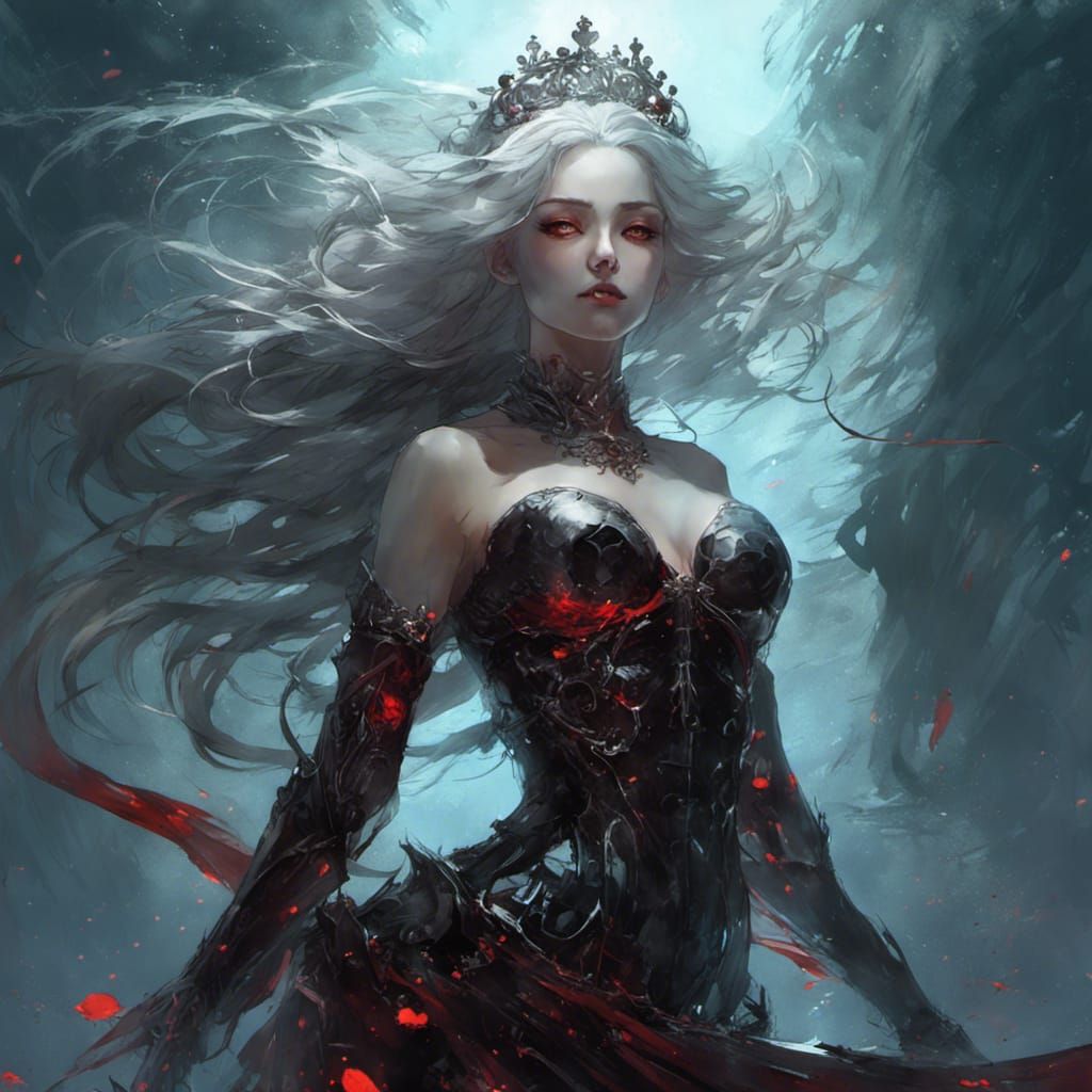 Undead Mermaid with Tiara and Skull