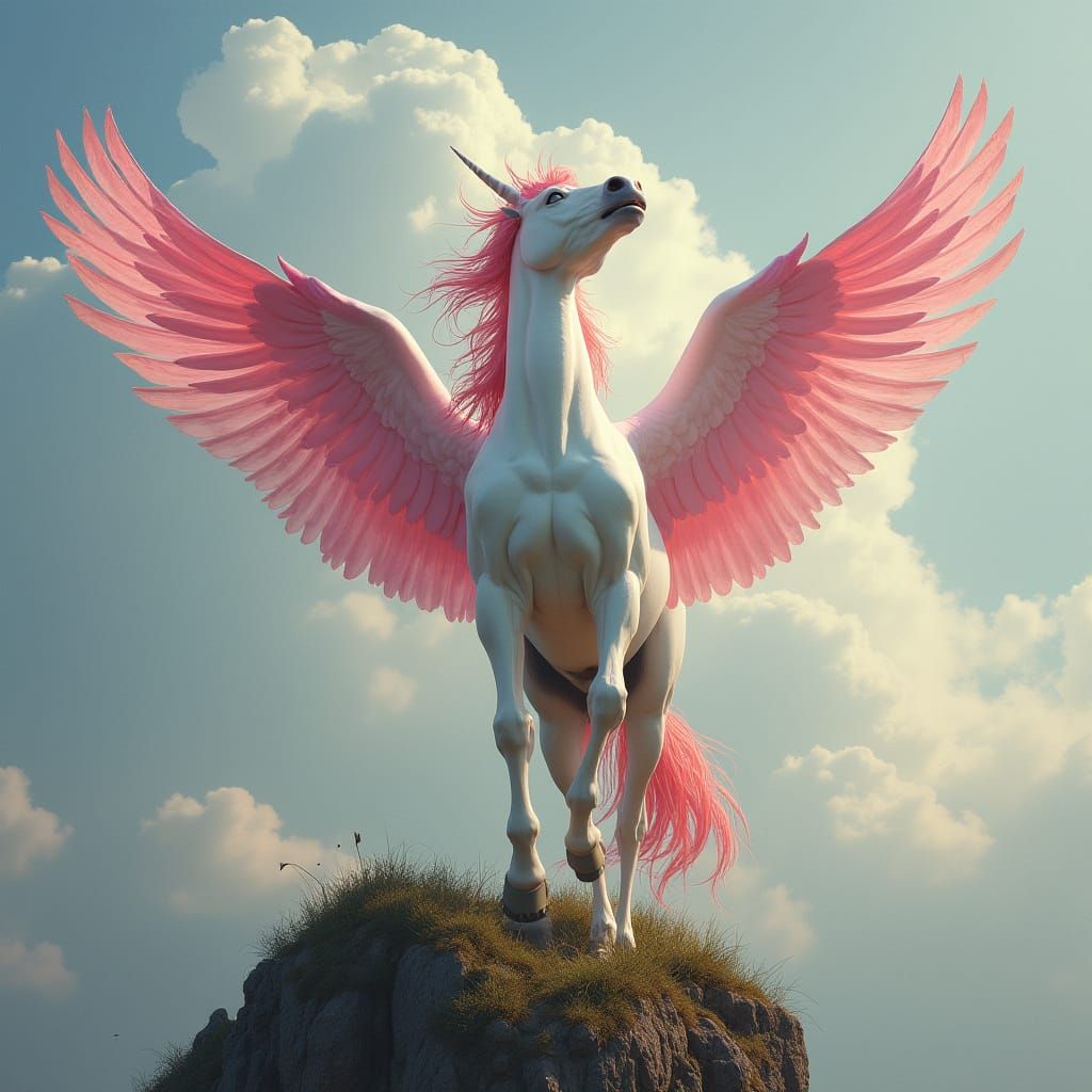 Gorgon-Headed Pegasus on a Cliff Top