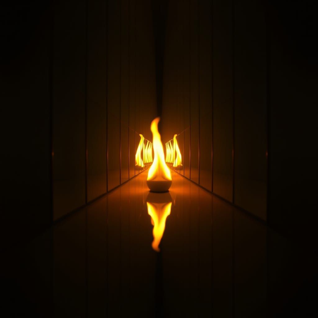 Flame Reflected to Infinity in a Clinical Setting