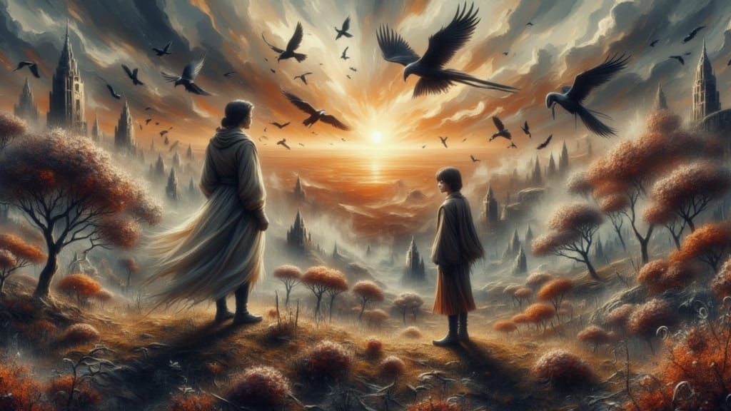 Ethereal Figure in Dark Fantasy Impasto Style