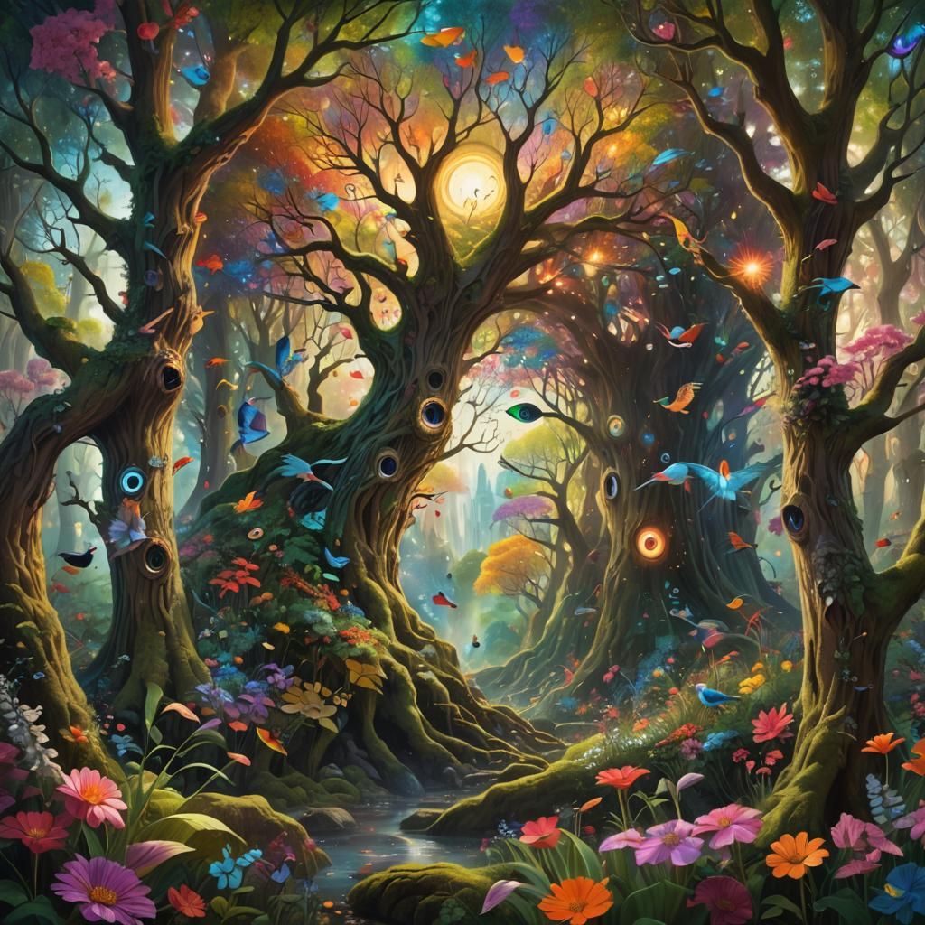 Fantasy Forest in an Eye: Surreal Matte Painting