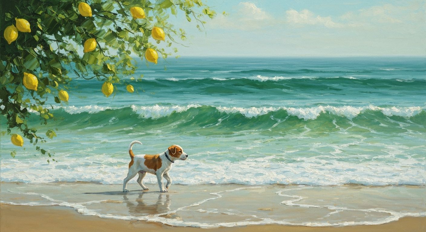 Puppy's Rococo Impasto Seaside Frolic