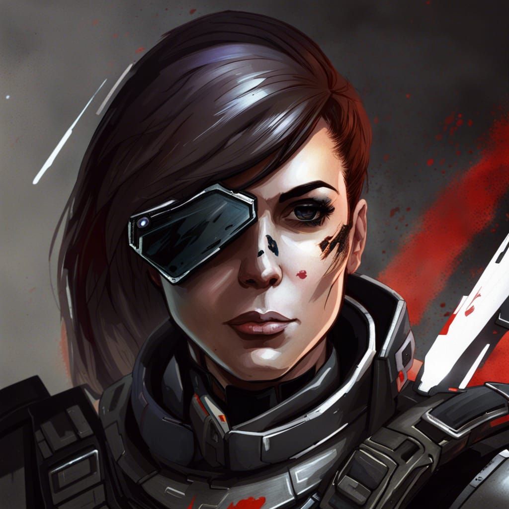 Battle Scarred Commander Shepard Portrait