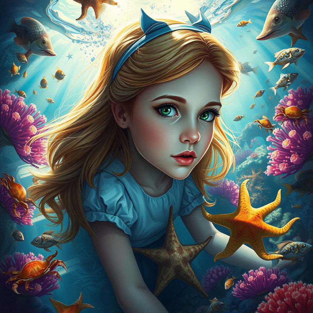 Alice in Wonderland: Underwater Dreamscape in Splash Art Sty...