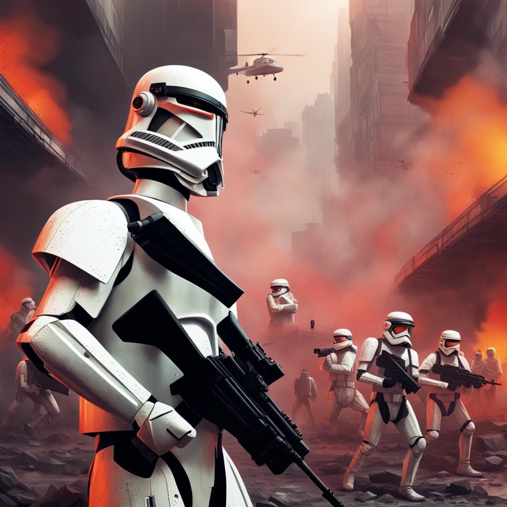 Clone Trooper in Modern War: Hyperrealistic Concept Art
