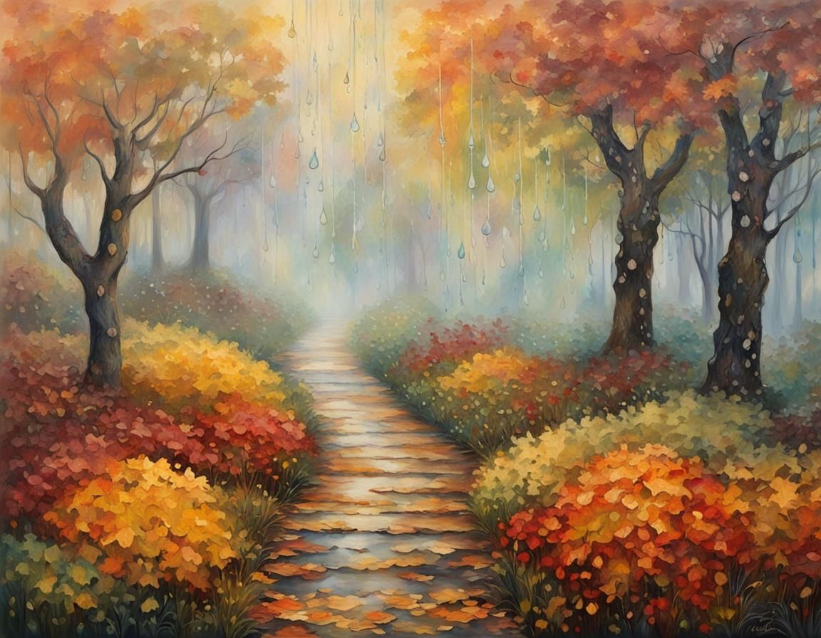 Surreal Abandoned Garden in Soft, Diffused Light