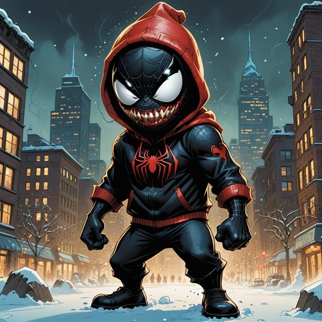 Venom in Jolly Holiday Cheer with Spider-Man