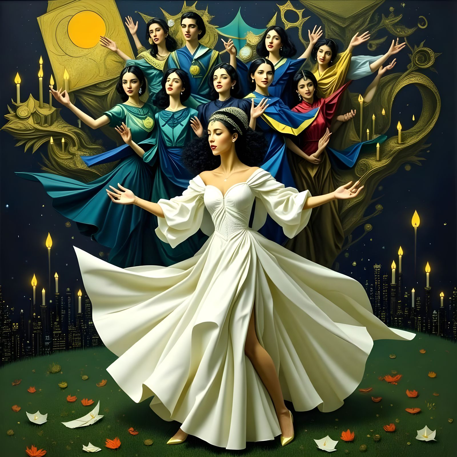 Celestial Origami Figure Sings in Joyful Harmony