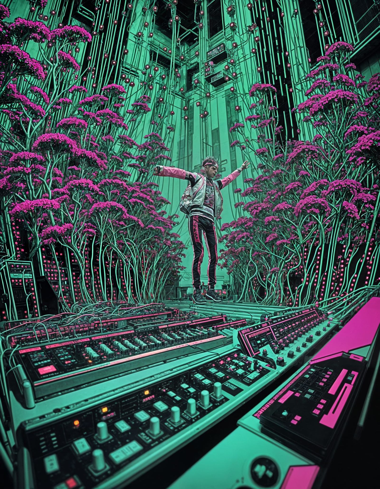 Ethereal Punk Band Performance in Vibrant Spring Backyard