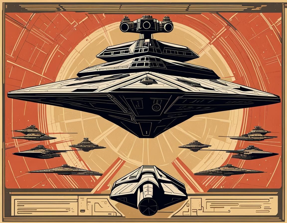 Retro 50s Engineering Poster of Star Destroyer