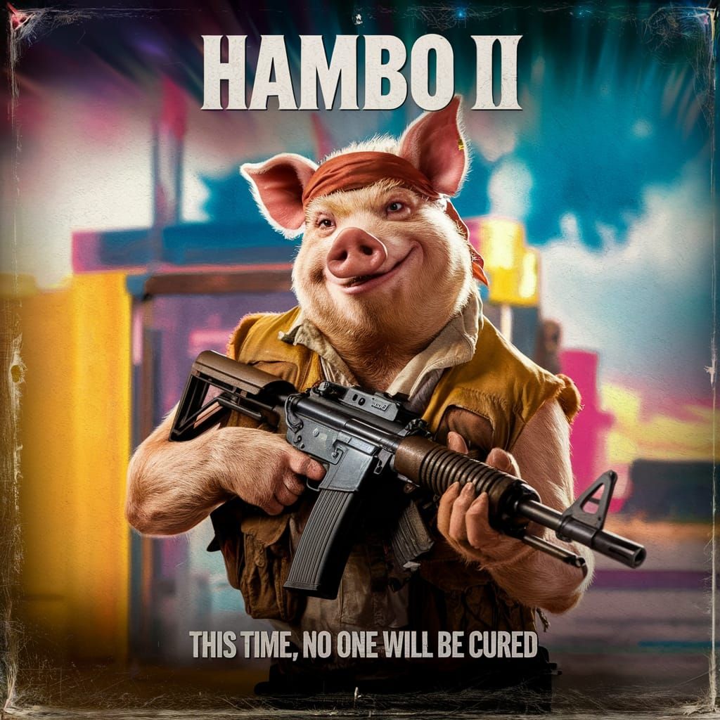 Hambo III: A Gritty Pig's Reckoning in a Film Noir Aesthetic