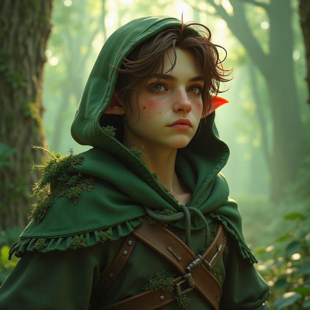 Forest Gnome Portrait in Hyperdetailed Style