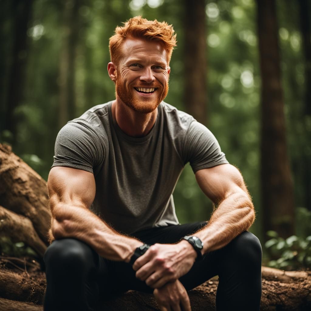 Ginger Haired Man in Forest, Professional Photography