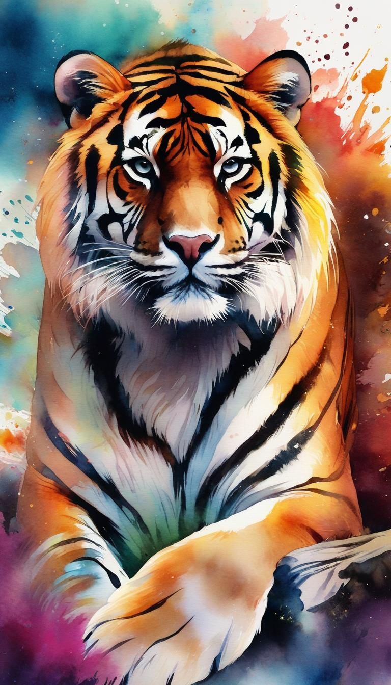 Epic Watercolor Animal Digital Illustration