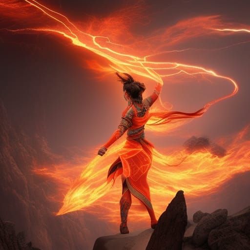 Fiery Nezha Reborn in Digital Matte Painting