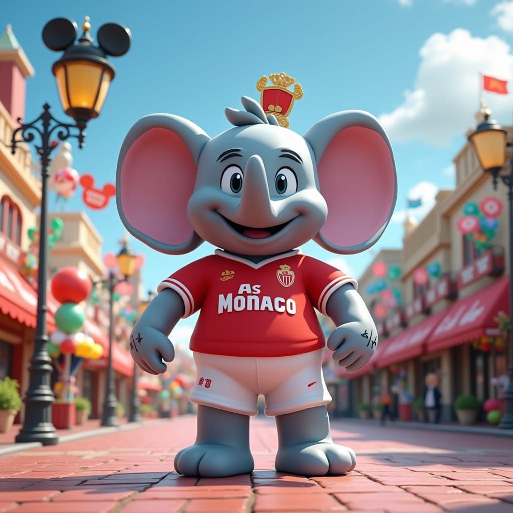 Disney-Themed Street with Booba the Elephant in AS Monaco Je...