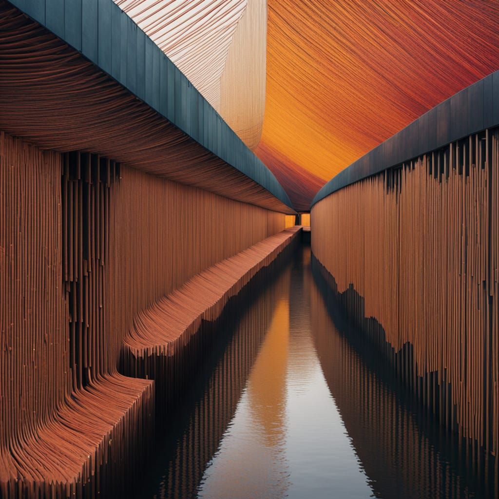 Surreal, Geometric Abstract Art Pieces in Vibrant Colors