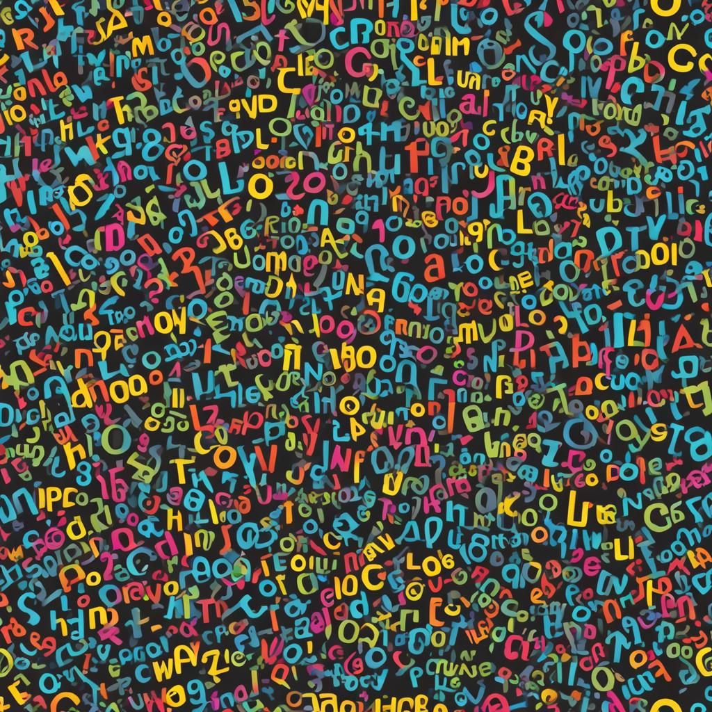 Typography Figures on Black Background