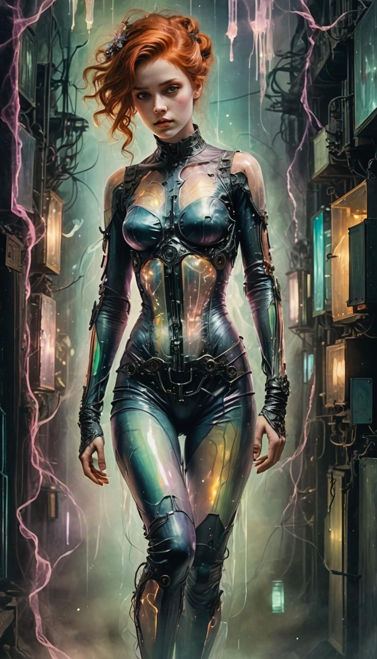 Ethereal Ghost Girl in Vintage Style