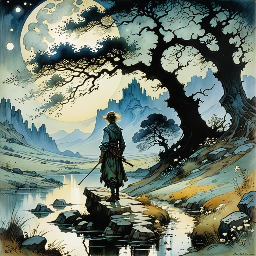 Midsummer Night's Dream Illustration in Rackham Style