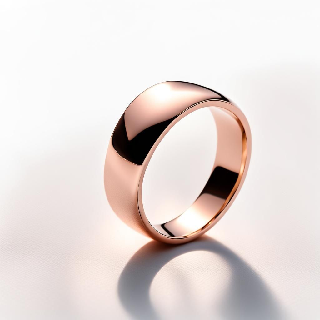 Pink Gold Heart Ring in Morning Light